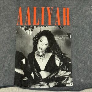 Aaliyah Graphic Tee XL Acid Wash Vintage Style Shirt‎ 2024 Y2K R&B Streetwear